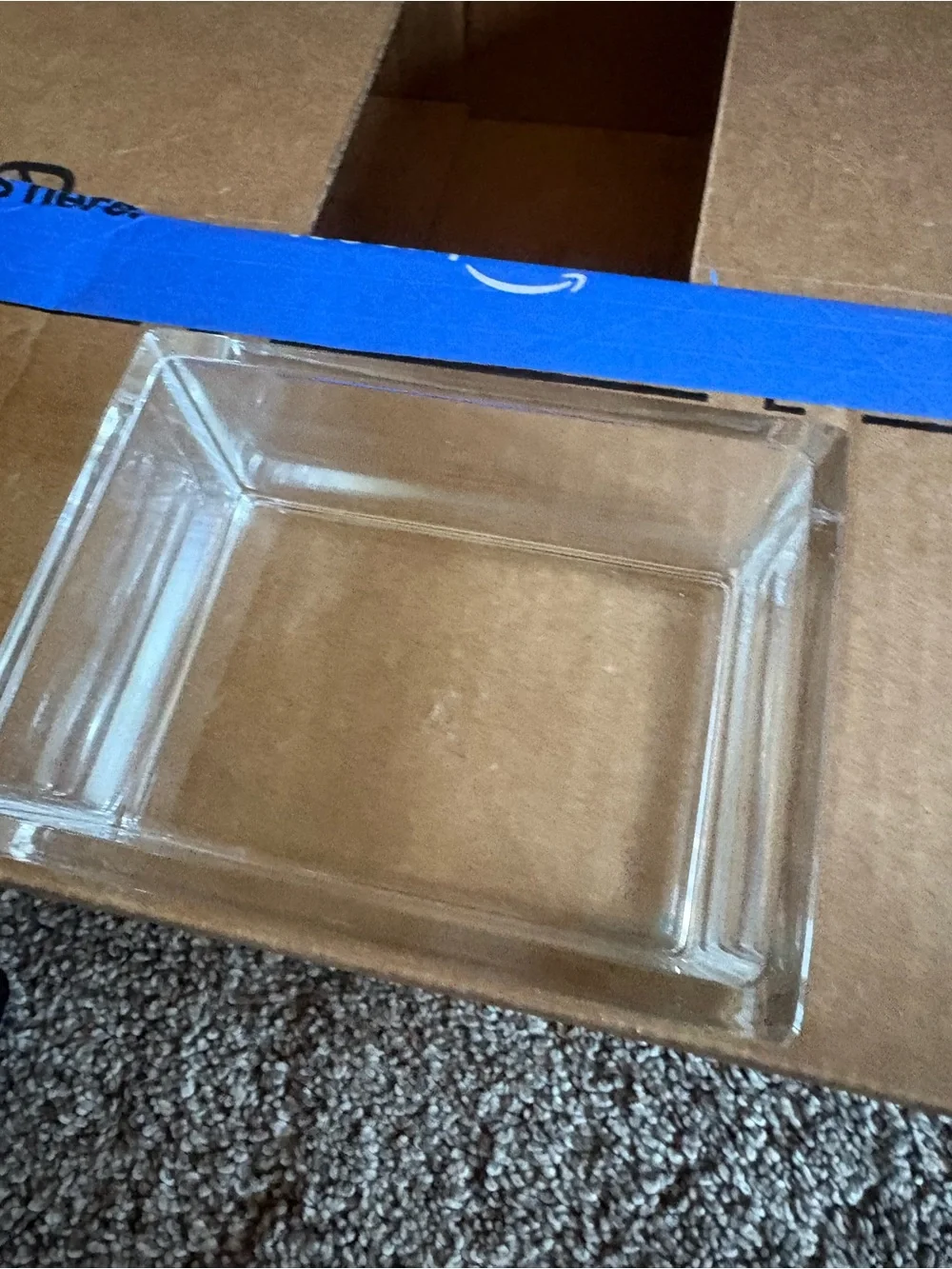 John Deere vintage trinket glass box